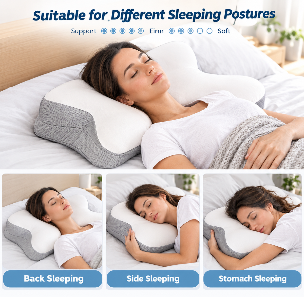 ZeroAche Premium Cervical Pillow – Spinal Alignment